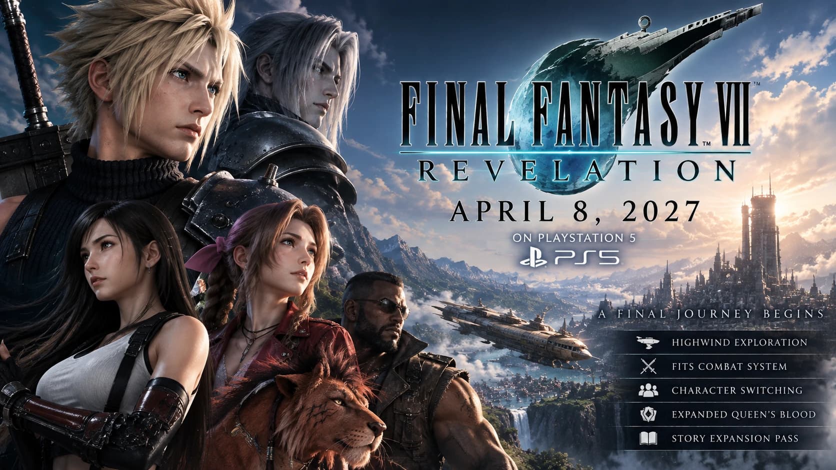 Final Fantasy VII Revelation Launches April 8, 2027 — New Gameplay Shows Highwind, FITS Combat & More