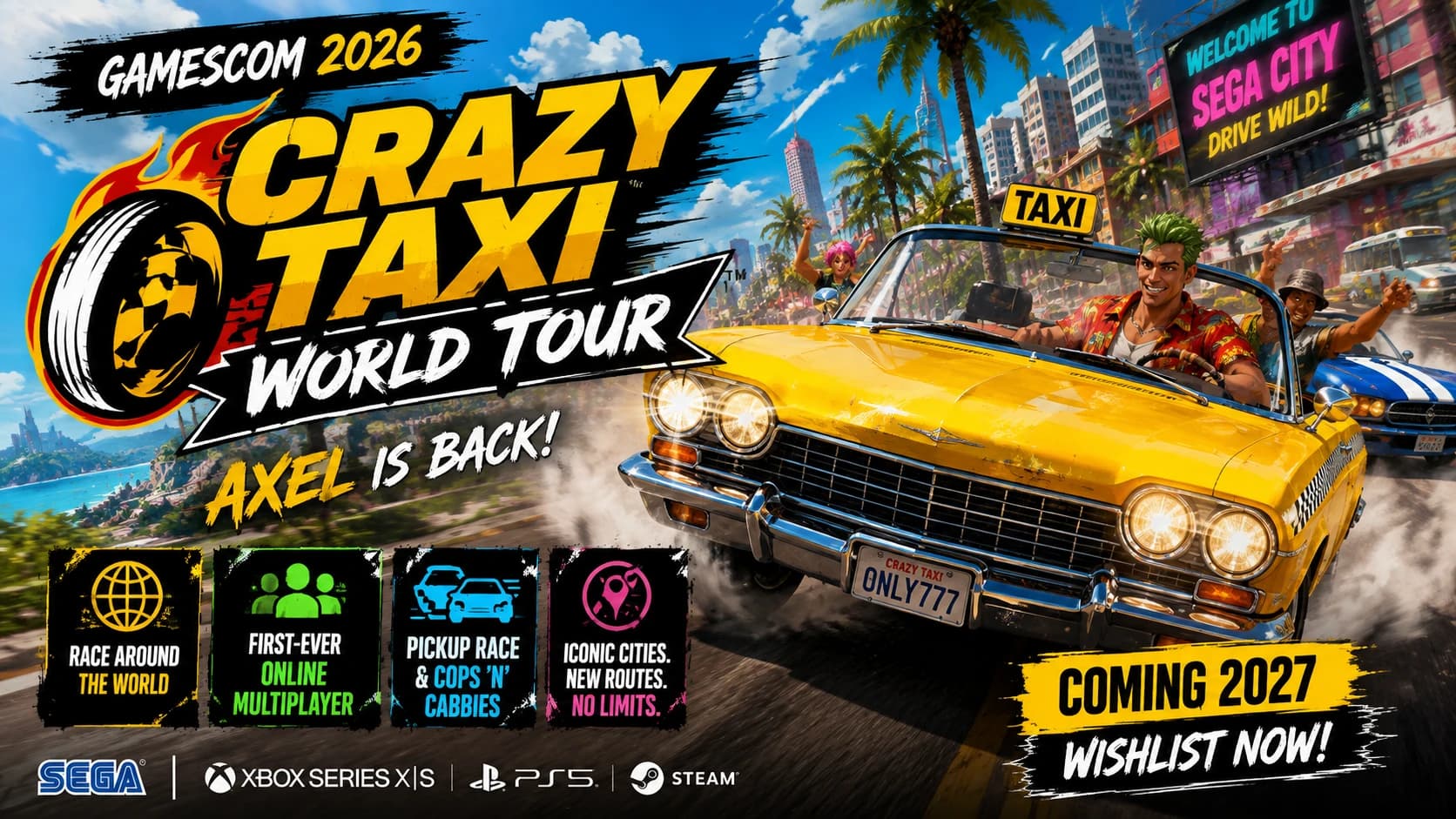Crazy Taxi: World Tour Shows Multiplayer Gameplay at Gamescom 2026