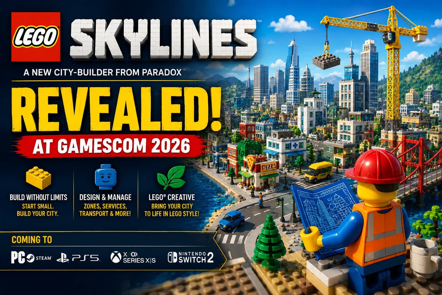 LEGO Skylines Revealed at Gamescom 2026 — Build Your Own LEGO City
