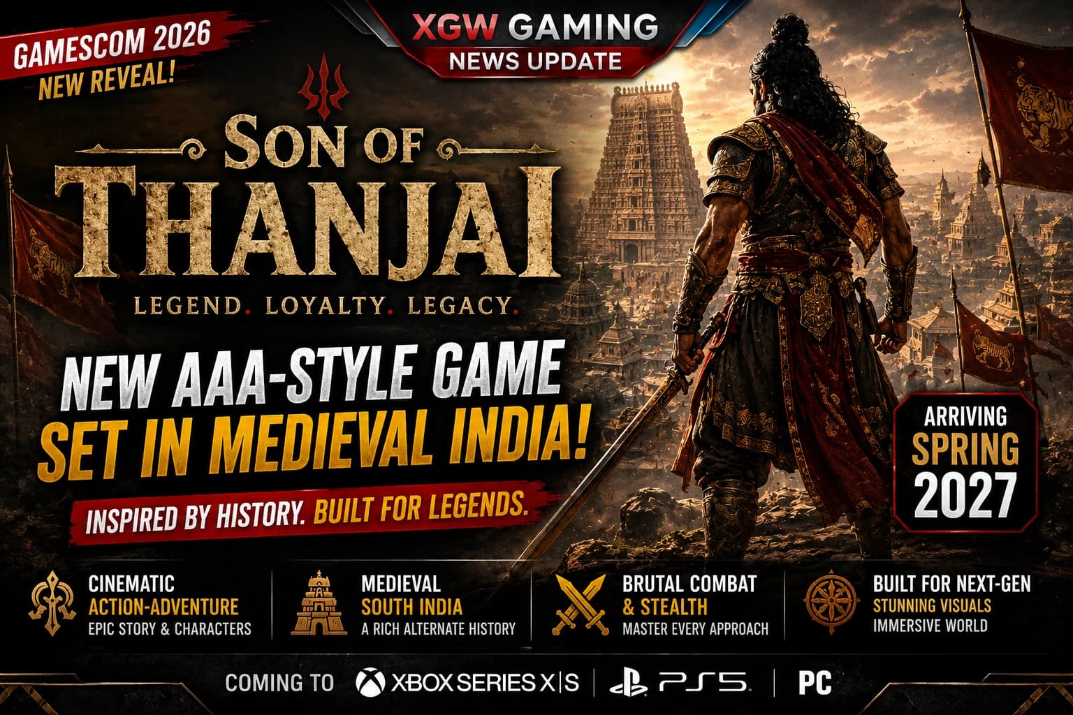 Son of Thanjai Gets New Gamescom 2026 Trailer — Medieval South India Action Adventure Coming 2027