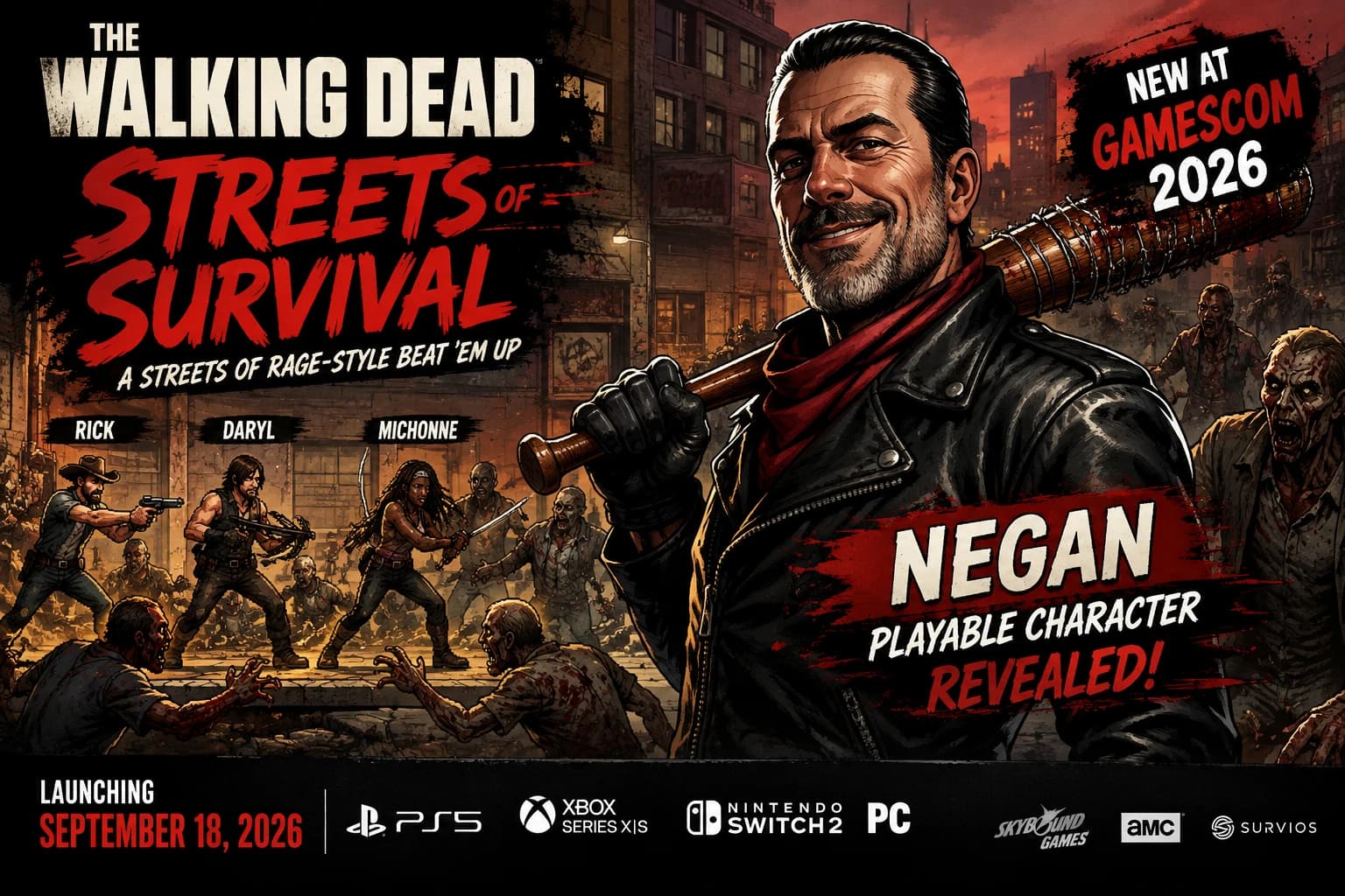 Negan Is Playable in The Walking Dead: Streets of Survival — New Gamescom Reveal