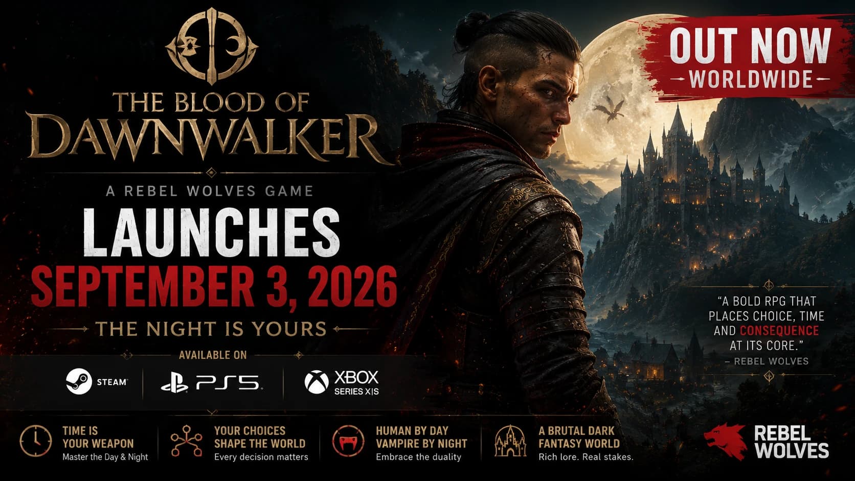The Blood of Dawnwalker Is Out Now — Rebel Wolves’ Dark Fantasy RPG Finally Arrives