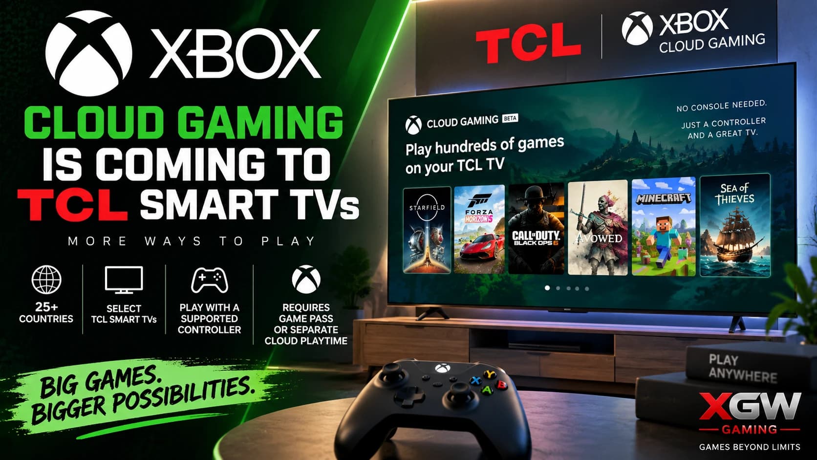 Xbox Expands Beyond Consoles — Cloud Gaming Is Coming to TCL Smart TVs