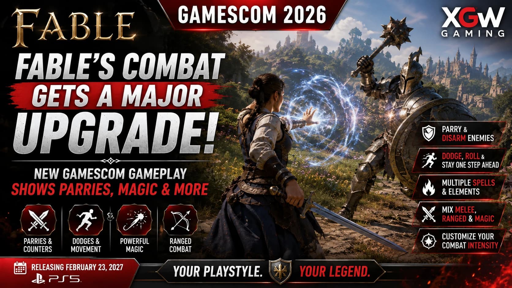 Fable's Combat Gets a Major Upgrade — New Gamescom Gameplay Shows Parries, Magic & More